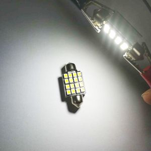 2 PZ Festone 36 MM 16 LED 3528SMD LED Canbus Bianco Car Interior Dome Festoon Light Lamp Lampadina DC12V