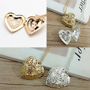 Open Locket Necklace Valentine Lover Gift Photo Phase box Necklaces Frames Jewelry For Women Girlfriend Gift Heart beautiful Necklace