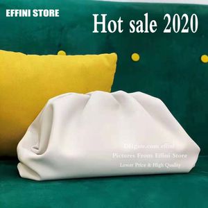 Effini Hot Cloud Bag 2020 Mode Lady Handväskor Purses Kvinnor Real Äkta Cowhide Leather Shoulder Crossbody Large Totes Hand Bag