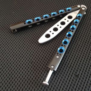 Wholesale black training knives for sale - Group buy bm42 channel blue black balisong butterfly trainer training knife not sharp Crafts Martial arts Collection knvies jilt swingi3205258D