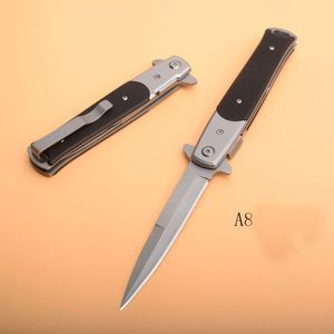 Ny ankomst Assisted Fast Open Flipper Folding Kniv 440c Svart / Titanumbelagd Blade EDC Pocket Knives Presentkniv