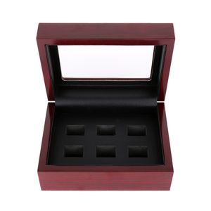 Display Wooden Ring Box Championship Big Heavy Ring Display Wooden Box (2/3/4/5 /6/7 Holes) (Red)