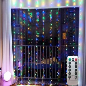 3M USB LED Curtain String Lights Flash Fairy Garland Remote Control For New Year Christmas Outdoor Wedding Home