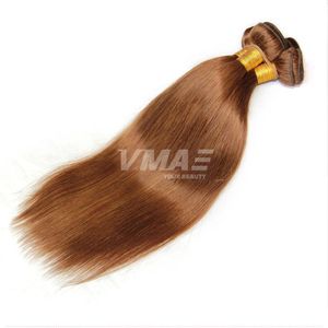 Бразильская девственная прямая плетение светло -коричневые человеческие волосы наращивания vmae vmae wome 3 bundles blonde color 8#