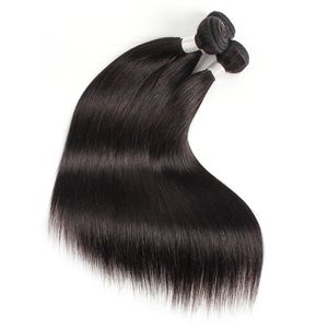 Kisshair doğal renk 10-26 inç insan saç demetleri çiğ bakire Hint ipeksi düz saç örgü Brezilya Malezya Perulu saç uzatma Çift atkı