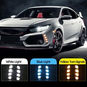 2pcs DRL para Honda Civic Type R 2018 2019 Led luzes diurnas Amarelo Vire Lamp Signal ABS impermeável