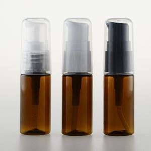5 10 15ミリリットル空の詰め替え可能な琥珀色のペットプラスチックポンププレスボトルバイアルケースコンテンターズポットジャー化粧品のための鍋jar