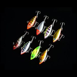 8 Färg Mini Sinking Rattling Wiggler Fiske Lures Vib Lipless Crankbaits Hård Vibration Rums krokar 2,75g 4cm /1.57 