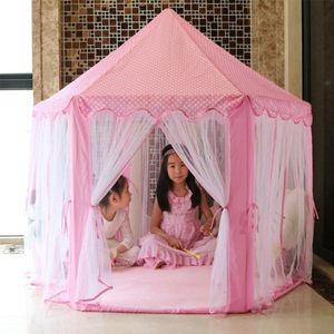 140 X 135cm Large Princess Castle Tulle Children House Game Selling Play Tent Suitable For For Home, Backyard, Park, Party