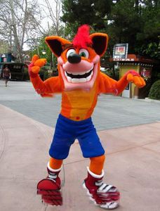 2019 Personaggio dei cartoni animati di alta qualità Crash Bandicoot Costume della mascotte Formato adulto Vendita calda Costumi anime Kit di costumi di carnevale per lo sport