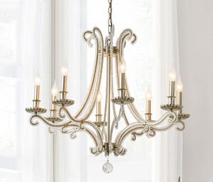 French Cast Metal chandelier for living room indoor lighting Country wrought iron lamp bedroom retro silver crystal chandeliers MYY