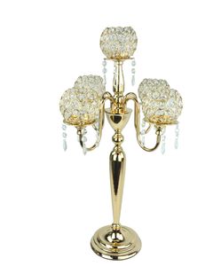 5 kollar yumuşak altın kristal akrilik düğün dekorasyon senyu0298 için centerpiece candelabras