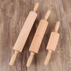 Non-stick Mel Stick Wood Rolling Pin Wood Roller Handtag Solid Trähandtag Roller Mat Silikonkvalitet