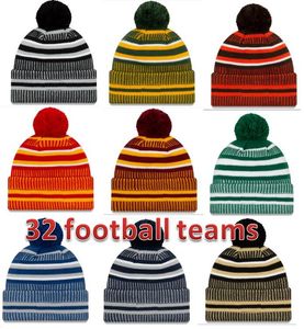 Fabrika Doğrudan Yeni Varış Kenar Beanies Şapkalar Amerikan Futbol 32 Takımlar Spor Kış Side Hat Örgü Kapakları Beanie Örgü Şapkalar