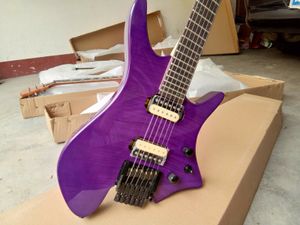 Style De Guitare Chine achat en gros de guitares New Fan Frettées Headless Guitare électrique Violet B Pont Big John Style de Chine