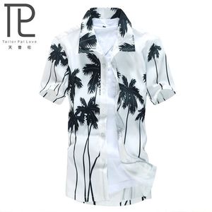 Mens Hawaiian Camisa Masculino Casual Camisa Masculina Impresso Praia Camisetas Manga Curta Manga Nova Roupas Asiáticas Tamanho 5xL C18122701