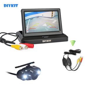 Kit DIYKIT sem fio 5inch Vista Traseira Monitor de Monitor de carro Waterproof LED a cores Night Vision Rear View Camera Car Parking System