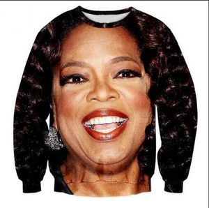 Nova Moda Das Mulheres / Mens Oprah Winfrey 3D Impressão Moletom Com Capuz Jumper Moda Vestuário Tops AABB05