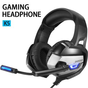K5 Gaming-Kopfhörer mit Mikrofon Casque Surround Bass 3,5 mm Stereo-Kopfhörer für PS4 Gamepad Xbox