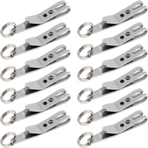 12PCS Keychain карманный зажим Многоцелевой Карманный Подвеска Клип и брелок держатель для EDC из нержавеющей стали