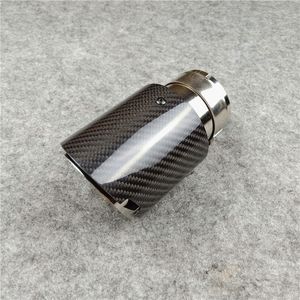 1 PCS Twill Glossy Black Exhaust pipes Replacement Carbon fiber + Stainless Steel Muffler tips Length 160 mm