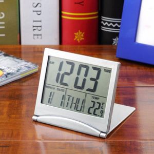 Calendar Alarm Clock Time Display Data Temperatura Mini flexível Desk Digital LCD Termômetro Tampa SN3137