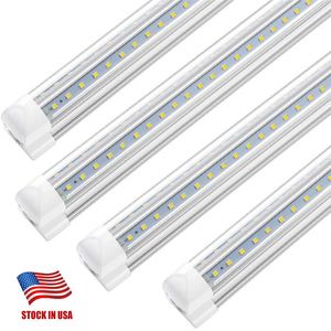 LED tubes Stock In US 2ft 4ft 5ft 6ft 8ft LED Tube Lights V Shape Integrated LED bulb fixtures 8 ft Cooler Door Freezer LEDs Light