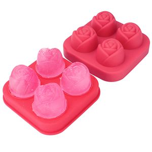 Creatore di cubetti di ghiaccio rosa Stampi per dolci da forno Stampo per biscotti in silicone Forma di fiore Whisky Vino Cocktail Cubi 3D Stampo Gadget da cucina DBC BH3769