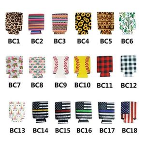 DHL200pcs 330MLCan Sleeve Sunflower Neoprene Insulator Cooler Baseball Can Holder Water Bottle Covers Bottle Case Pouch Leopard Flower