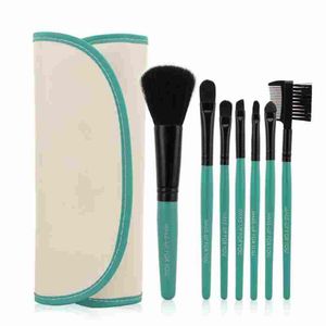 Set di pennelli per il trucco Strumenti per il trucco Kit da toilette Marca di lana Set di pennelli per il trucco Astuccio Pennello per fondotinta professionale 7 PZ