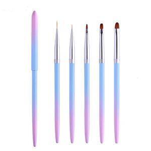 Professional UV Gel Nail Art Brushes Liner Painting Pen Acrylic Drawing Brush Gradient Handle Manicure Nail Tools