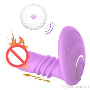 DIBE Fernheizung Dildo Vibrator Teleskop G-Punkt Clitoris-Stimulation Vibrierende Höschen Vagina Erotische Sexspielzeug für Frauen