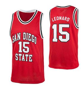 Anpassade män ungdomskvinnor vintage San Diego State Red #15 Kawhi Leonard Aztecs baskettröja Size S-4XL eller Custom något namn eller nummer Jersey