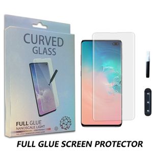 Nano Liquid UV Full Glue Case Friendly Tempered Glass per Samsung Note10 S10 S9 S8 Note Pellicola protettiva per schermo per Huawer P30 Pro Mate Pro