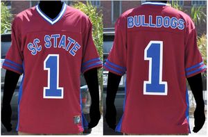 Custom Men Youth Women # 1 South Carolina State Kvinna Bulldogs Fotboll Jersey Storlek S-4XL eller Anpassat något namn eller nummer Jersey