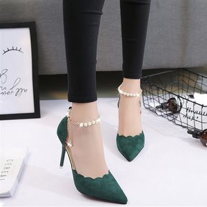 Scarpe col tacco alto moda femminile sexy cave con sandali 2018 versione estiva coreana delle scarpe sottili e traspiranti da donna Décolleté