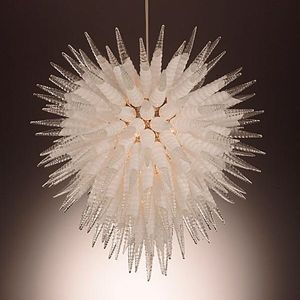 Lampen Italienische Kronleuchter Beleuchtung Spiralform 38 Zoll Höhe LED-Lampen Mundgeblasenes Glas Kronleuchter Pendelleuchten Weiß und Transparent
