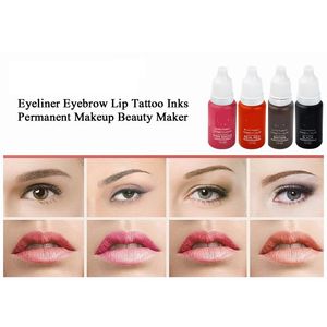 6 Pcs Permanent Microblading Makeup Pigment Set Tattoo Ink 15ml Kit for Tattoo Eyebrow Lip Make Up Mixed Colors