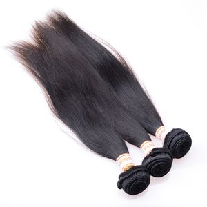 2017 Ny ankomst mänskliga hårförlängningar Brasilianska Virgin Hair Weaves 3 buntar Brasilianska Virgin Hair Yaki Rak kan färgas