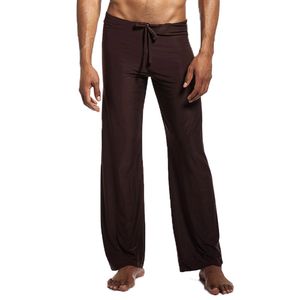 Męskie Mid Rise Spodnie dresowe Sport Pajama Mężczyźni Yoga Spodnie Spodnie Spodnie Lunge Ice Silk Men Sexy Długa Bielizna Długie Dna Sen