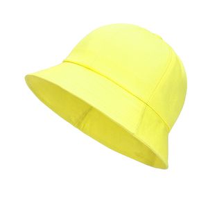 Spring Summer Solid Color Cotton Bucket Hats 3-8 Years Old Lovely Boys Girls Children Fisherman Hat Outdoor Sunshade Hat