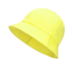 Wiosna Lato Solidne Kolor Bawełniany Wiadro Kapelusze 3-8 lat Urocze chłopcy Dziewczyny Dzieci Fisherman Hat Outdoor Sunshade Kapelusz