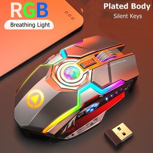 top popular Rechargeable USB RGB Mouse Wireless 2.4Ghz Esports Backlit Gaming Mouse Notebook Desktop Mice 7 Buttons 3 Gears Long Standby lighting Slient Mice A5 RGB Luminous 2023