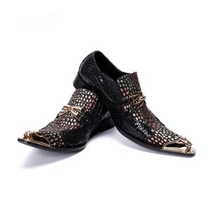 Sapatos masculinos Zobairou impressão de aço Toe Prom sapatos formais homens mocassins de couro