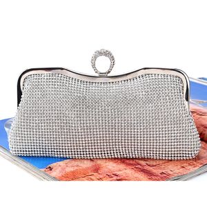 Bolsas de jantar com diamantes anel artesanal Ring Rhinestone Night Lady Party Banquet Bolsa