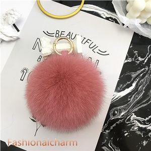 10cm Cute Soft Real Fox Fur Ball Pompom Charm Keychain Phone Pendant Keyring Gift Tassels