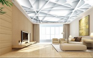 Soffitto Wallpaper Murales Soggiorno Camera da letto a soffitto soffitto murale decorazione geometrica 3D