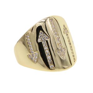 2019 moda nueva llegada anillo de oro joyería Vintage anillo de hip hop anillos de flecha de latón para hombres anillos de boda