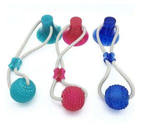 Ny Pet Molar Bite Toy Multifunktion Hund Biting Toys Rubber Chew Ball Rengöring Tänder Säker Elasticitet Mjuk Tandvård Sugkopp