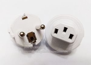 Adapter, 10A 250V EU European Gemany Male to IEC320 C13 Female Socket AC Power Adapter Connector White/10PCS